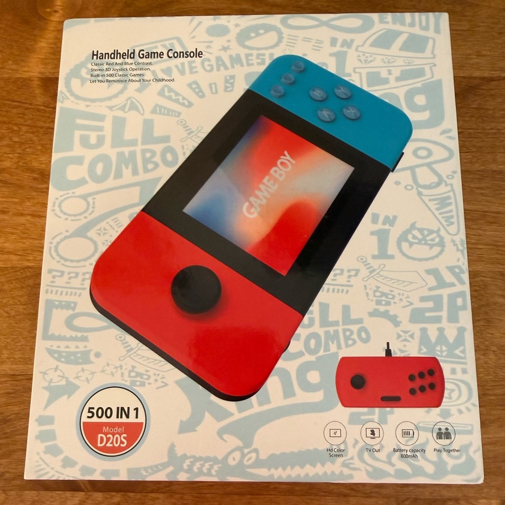 Portable Retro Gaming Console 500 Preloaded Games Rechargeable
RED BLUE Open Box